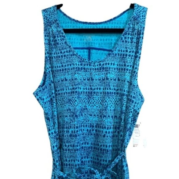 Mountain Hard Wear Women Sleeveless Blue Teal Dryspun Batika Waist Dress UPF 25 - Picture 2 of 12